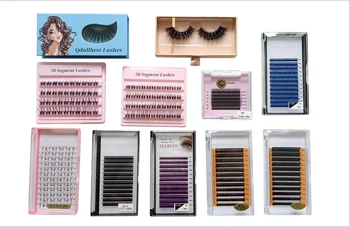 Allbest product range: strip lashes, segment lashes and extension trays