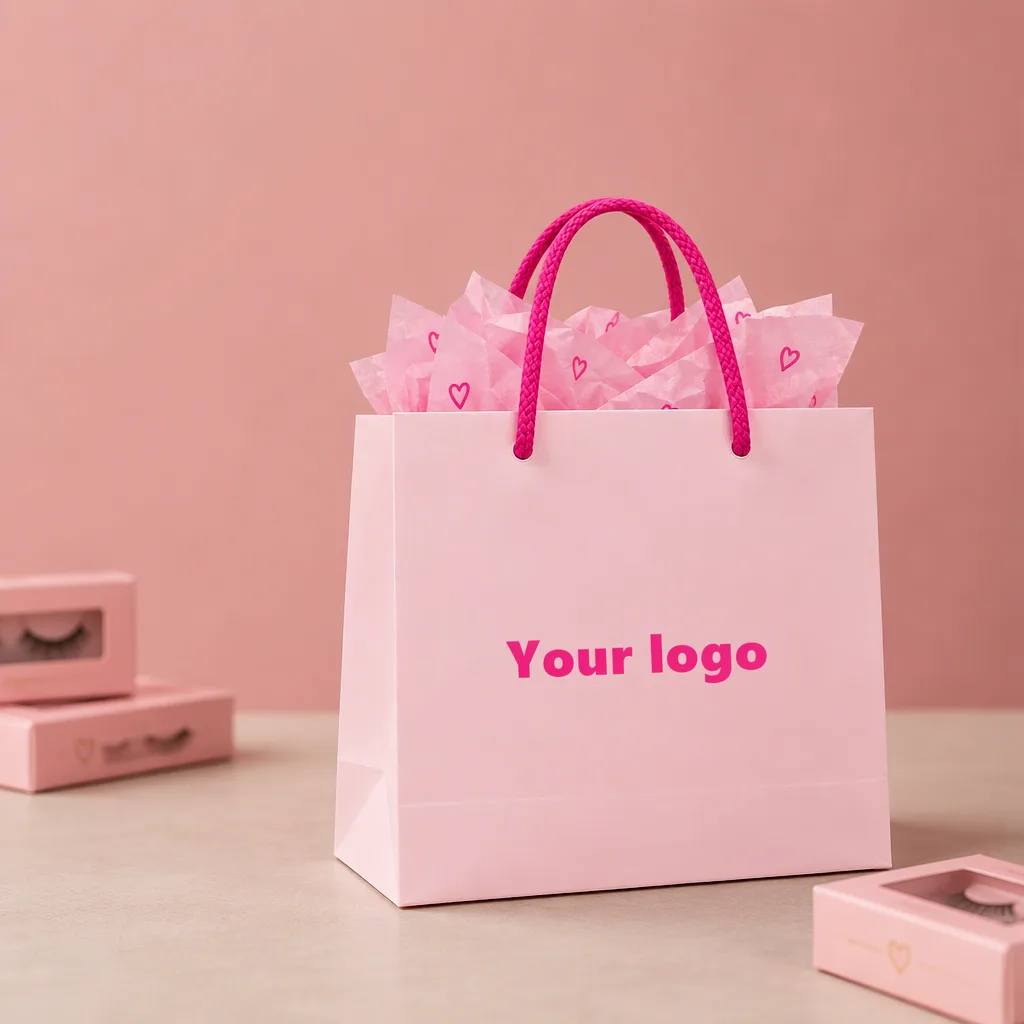 Custom gift bag with your logo — private label lash packaging